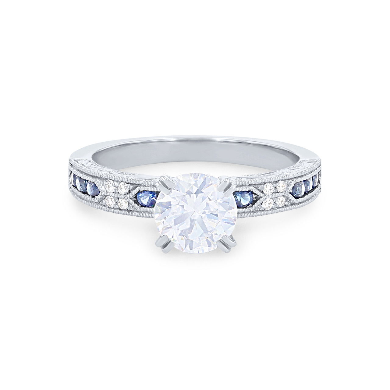Kirk Kara Charlotte Sapphire and Diamond Engagement Setting 0