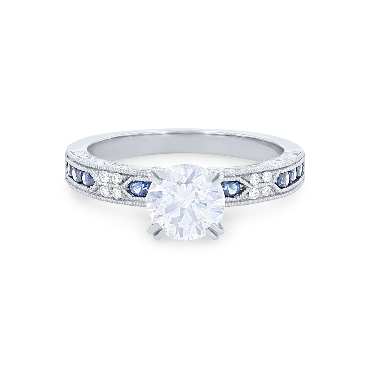 Kirk Kara Charlotte Sapphire and Diamond Engagement Setting 0