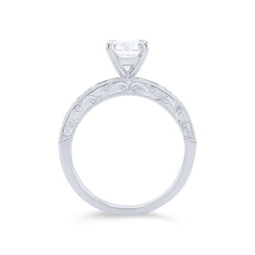Kirk Kara Charlotte Sapphire and Diamond Engagement Setting In White Gold 14K
