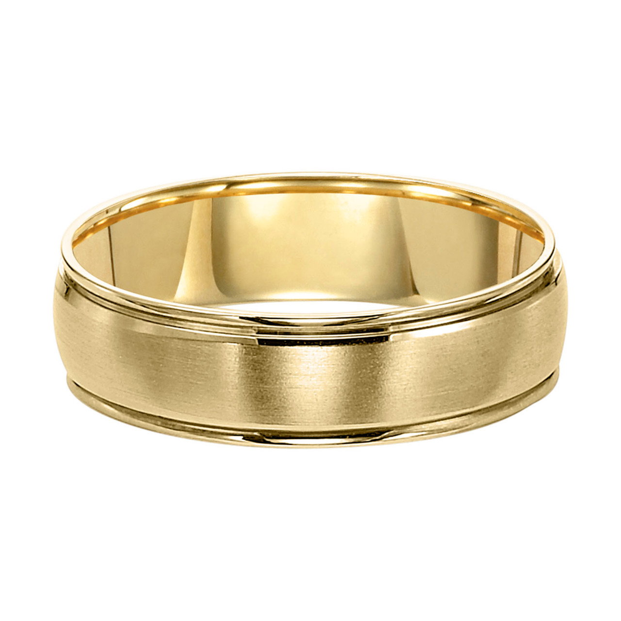Matte Polished Edge Wedding Band 0