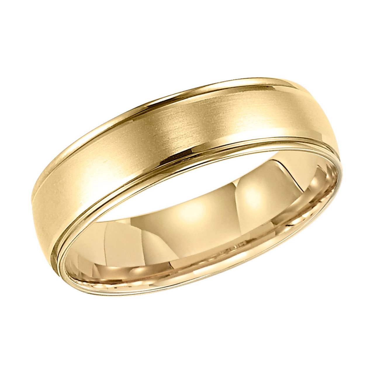 Matte Polished Edge Wedding Band 1