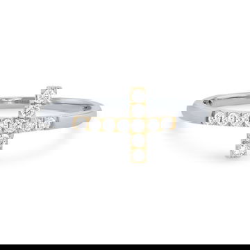Two-Tone Diamond Cross Ring