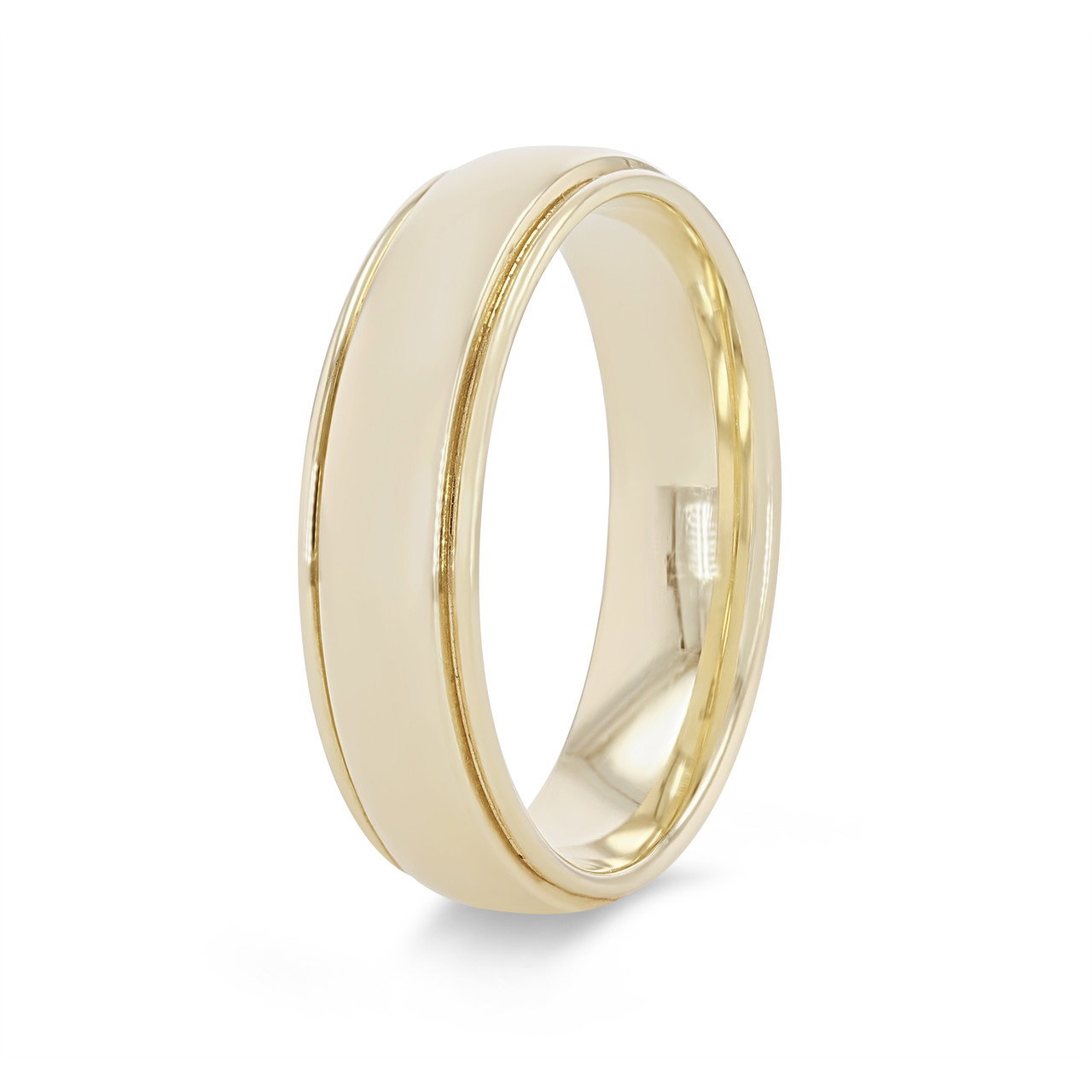 Polished Drop Edge 6mm Wedding Band 1