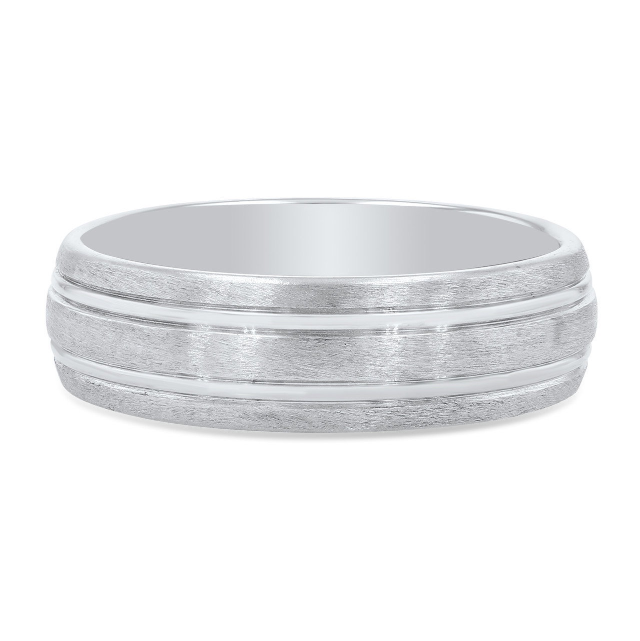 Matte Polished Line 6mm Wedding Band