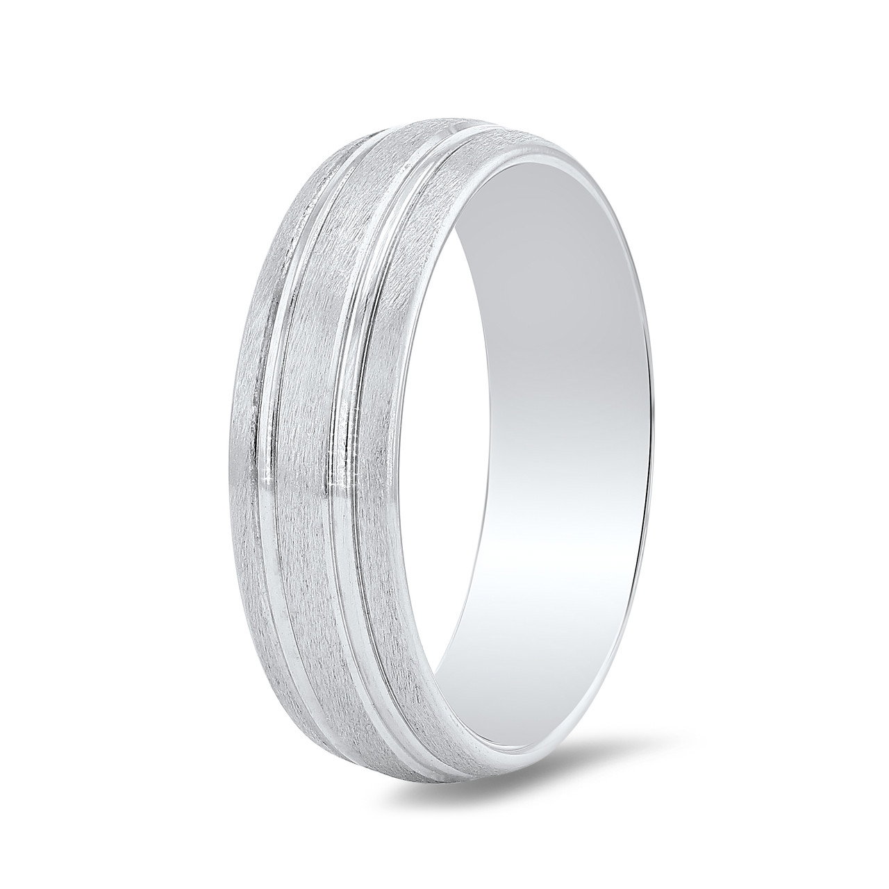 Matte Polished Line 6mm Wedding Band