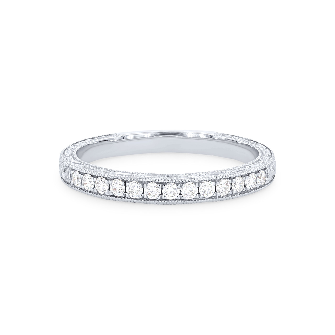 Kirk Kara Stella Engraved Diamond Wedding Band 0