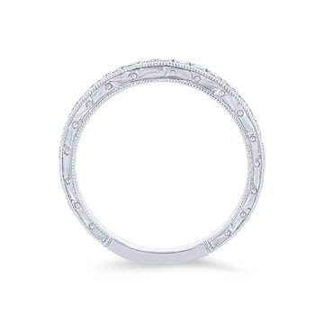 Kirk Kara Stella Engraved Diamond Wedding Band In White Gold 14K