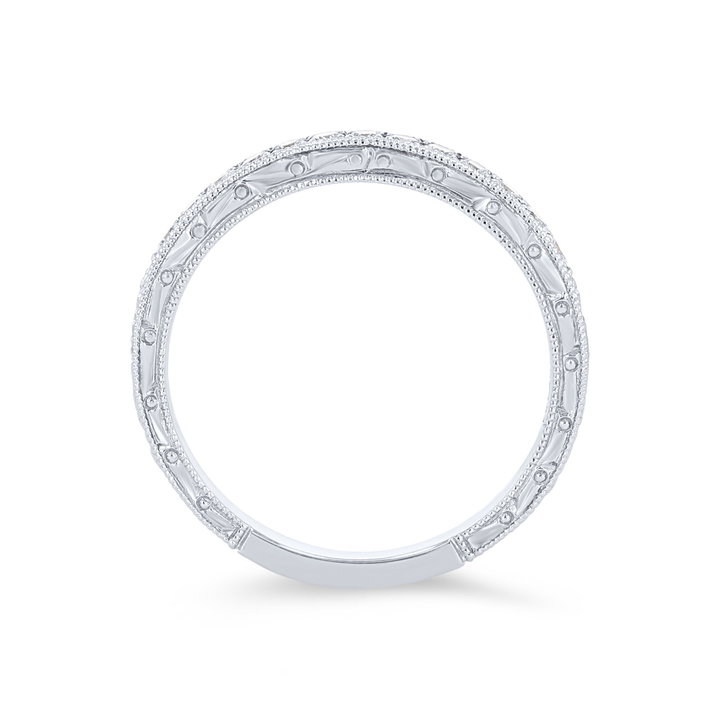 Kirk Kara Stella Engraved Diamond Wedding Band In White Gold 14K