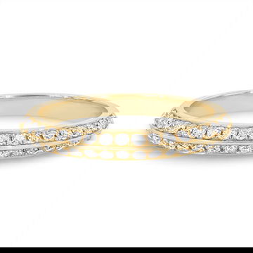 Two Row Knife Edge Diamond Wedding Band