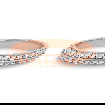 Two Row Knife Edge Diamond Wedding Band