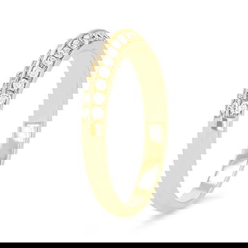 Two Row Knife Edge Diamond Wedding Band