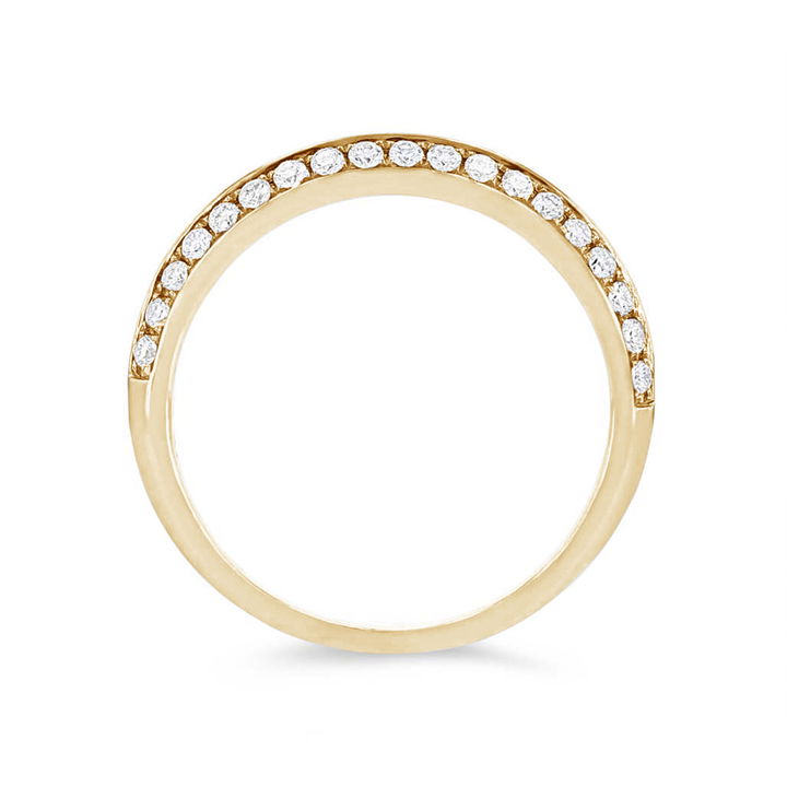 White Gold 14K Two Row Knife Edge Diamond Wedding Band