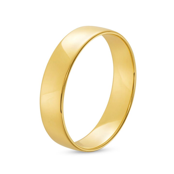 Flat Polished 5mm Wedding Band In Yellow Gold 14K