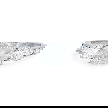 Three Stone Round Diamond Channel Engagement Setting