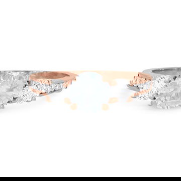 Three Stone Round Diamond Channel Engagement Setting