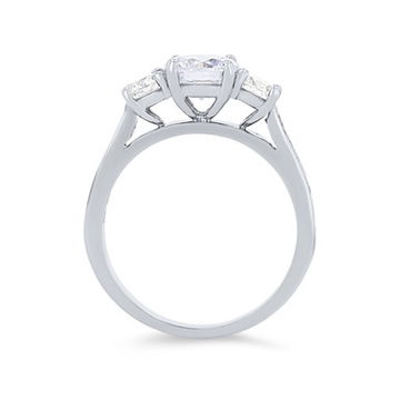 Three Stone Round Diamond Channel Engagement Setting