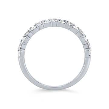 Alternating Diamond Wedding Band In White Gold 14K