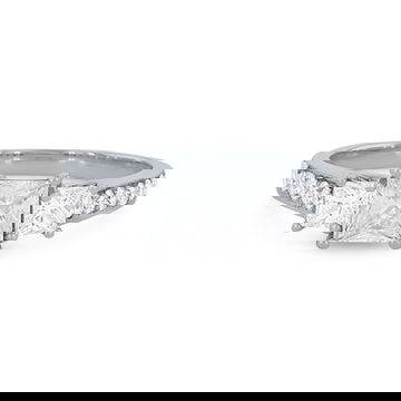 Three Stone Princess Diamond Beadset Engagement Setting