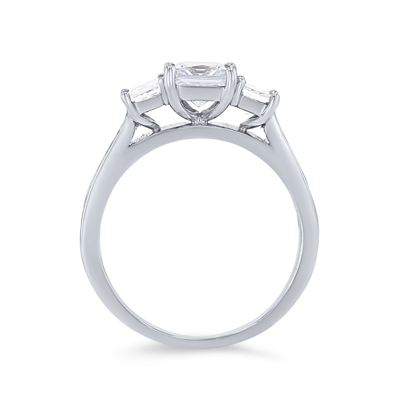 Three Stone Princess Diamond Channel Engagement Setting