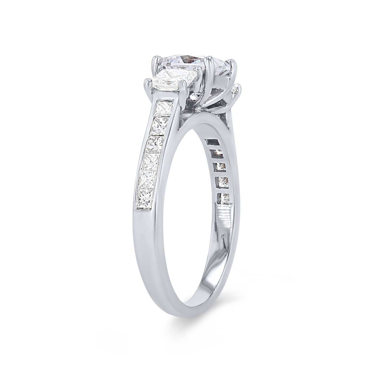 Three Stone Princess Diamond Channel Engagement Setting