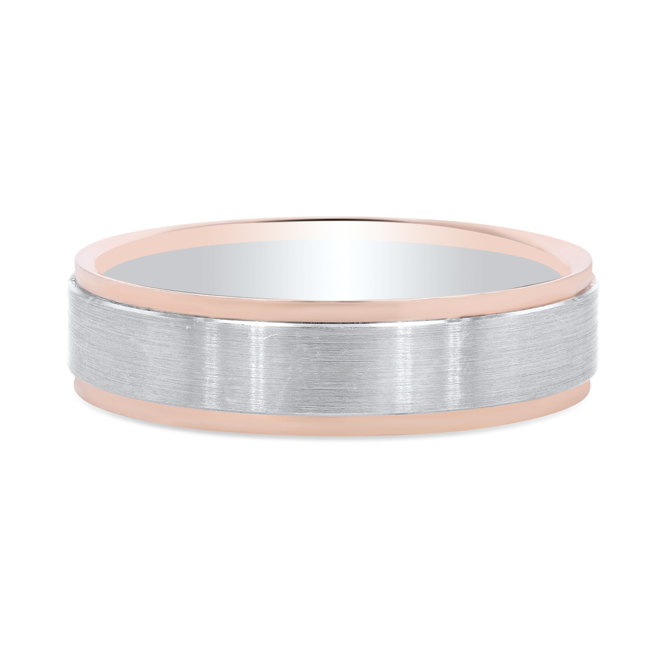 Two Tone Matte Step Edge 7mm Wedding Band 0