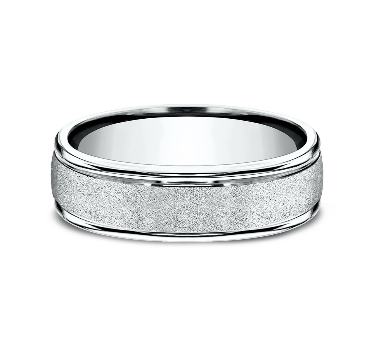 Matte Swirl Textured 6.5mm Wedding Band