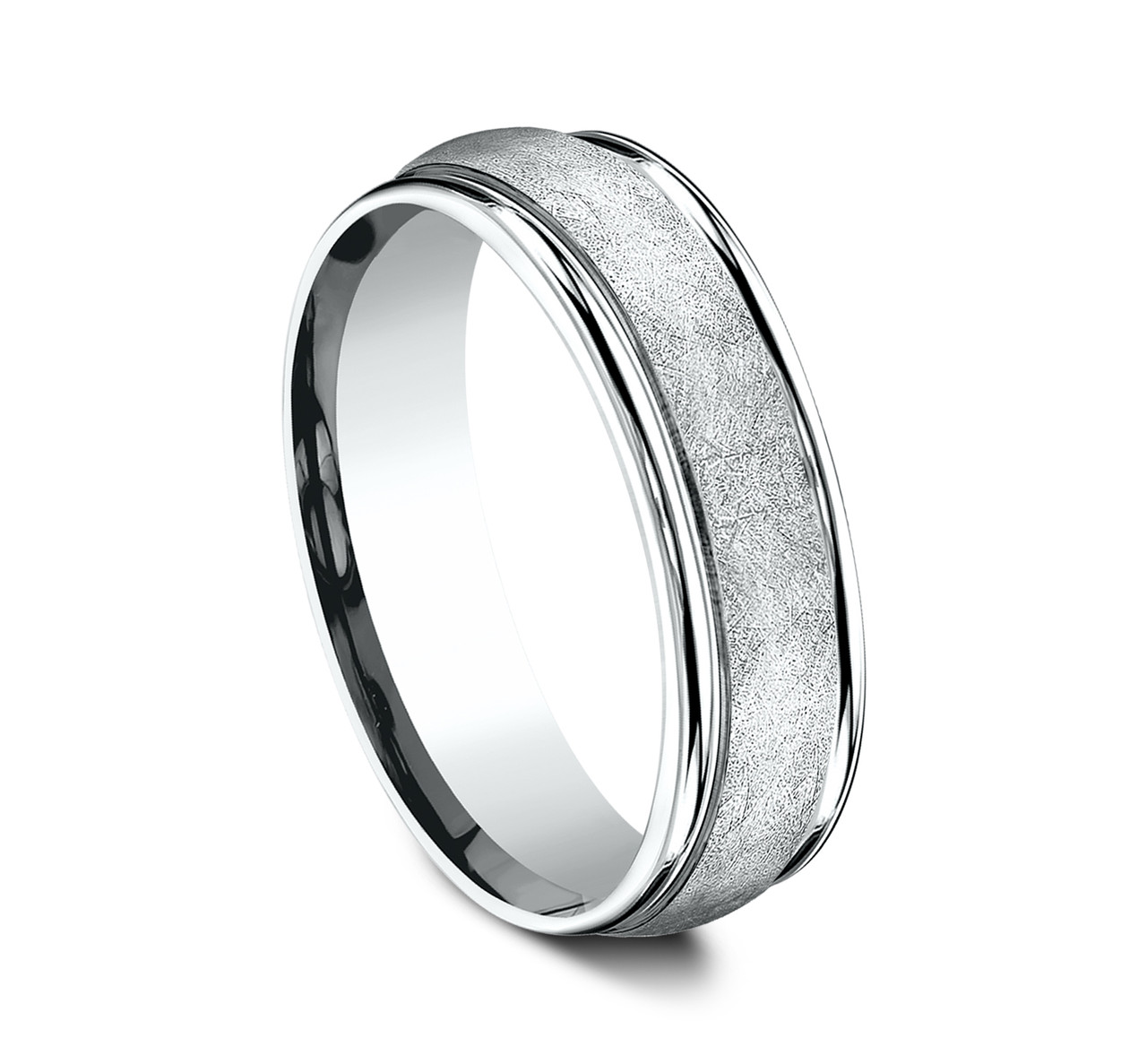 Matte Swirl Textured 6.5mm Wedding Band