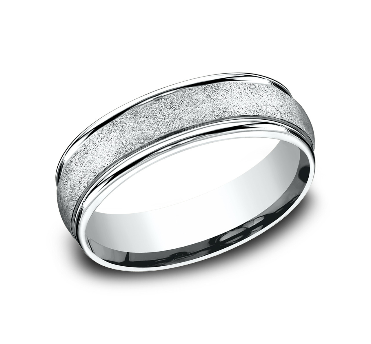 Matte Swirl Textured 6.5mm Wedding Band