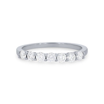 Seven Stone Diamond Wedding Band In White Gold 14K