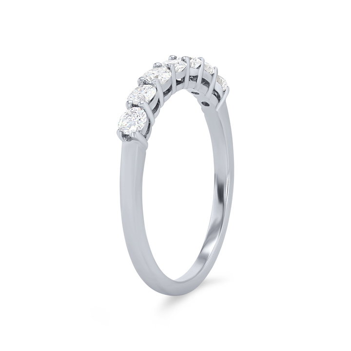 Seven Stone Diamond Wedding Band In White Gold 14K