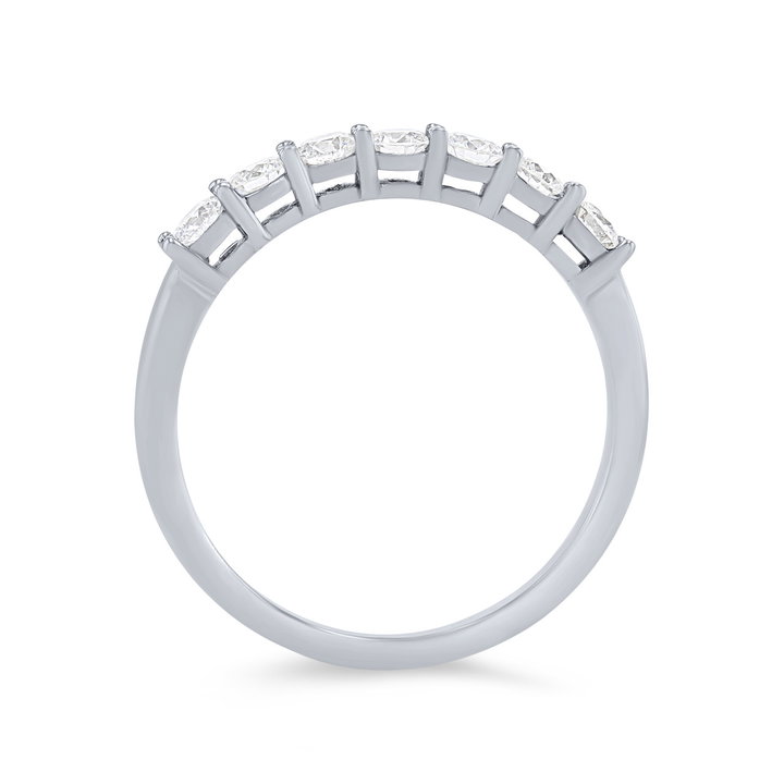 Seven Stone Diamond Wedding Band In White Gold 14K