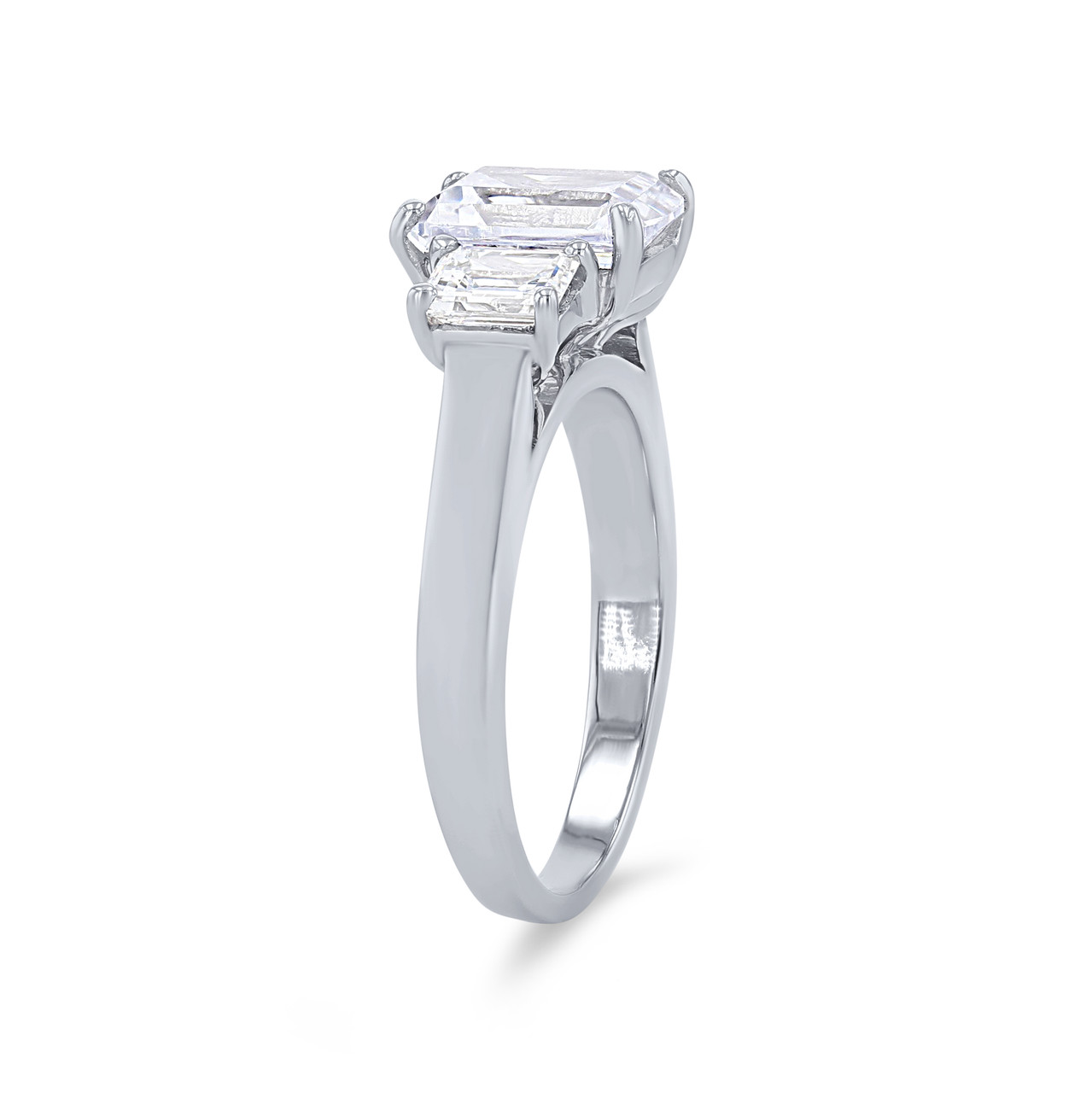 Three Stone Emerald Diamond Engagement Setting