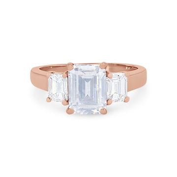 Three Stone Emerald Diamond Engagement Setting