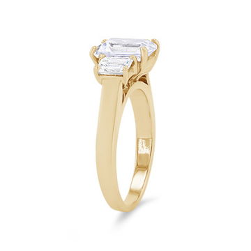 Three Stone Emerald Diamond Engagement Setting