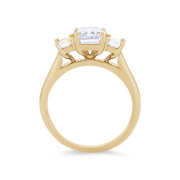 Three Stone Emerald Diamond Engagement Setting