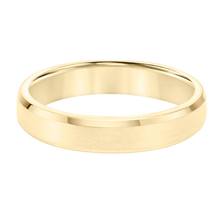 Matte Bevel Edge 4.5mm Wedding Band In White Gold 14K
