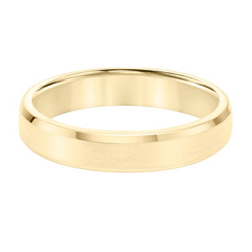 Matte Bevel Edge 4.5mm Wedding Band In White Gold 14K