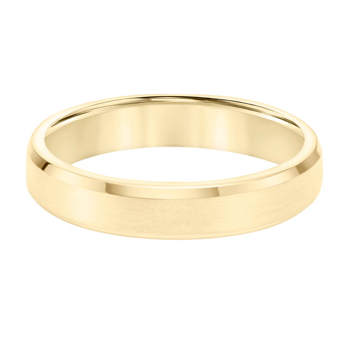 Matte Bevel Edge 4.5mm Wedding Band In White Gold 14K