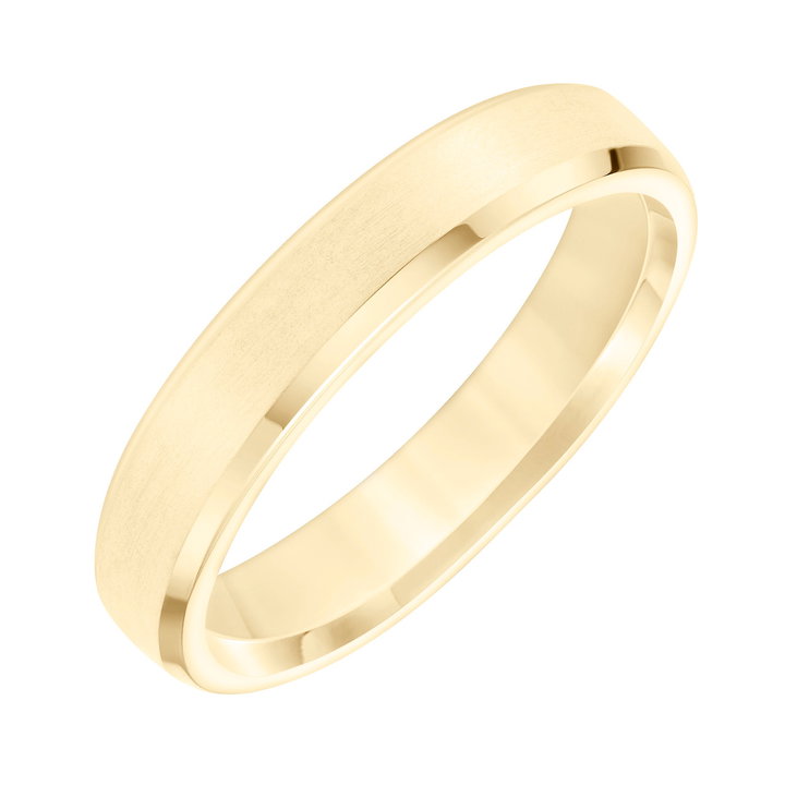 Matte Bevel Edge 4.5mm Wedding Band In White Gold 14K