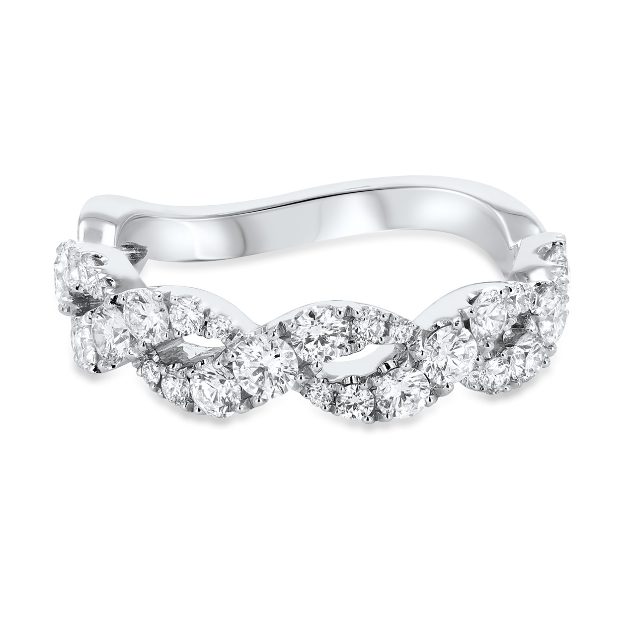 Graduated Diamond Open Twist Wedding Band