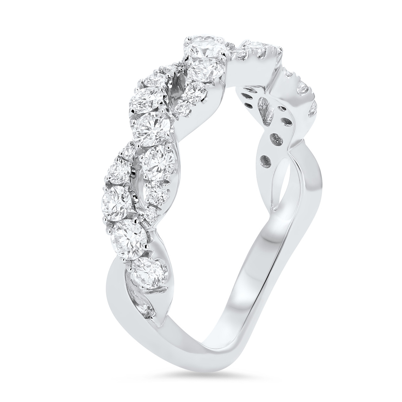 Graduated Diamond Open Twist Wedding Band