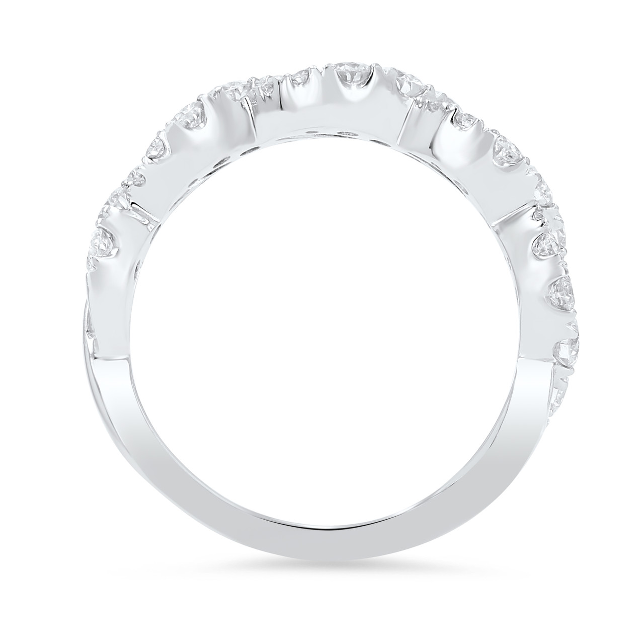 Graduated Diamond Open Twist Wedding Band