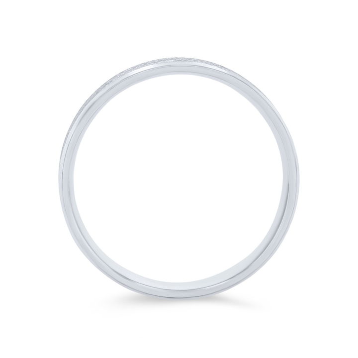 White Gold 14K Wire Matte Bevel Edge 6mm Wedding Band