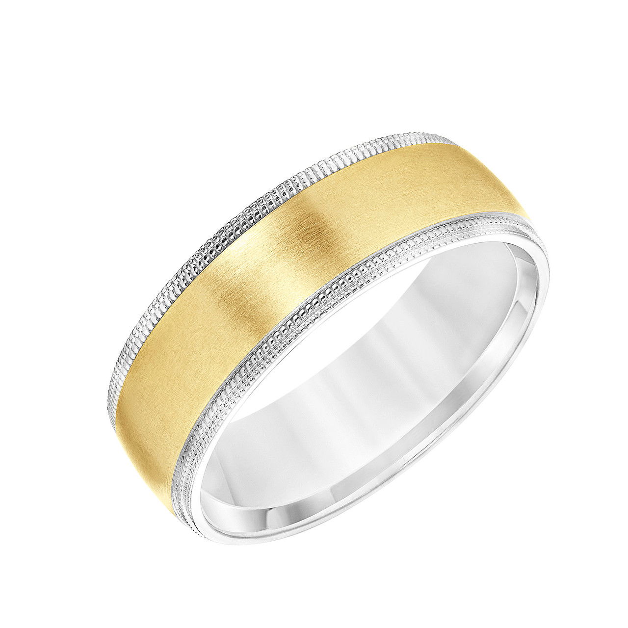 Matte Milgrain Edge 7mm Wedding Band