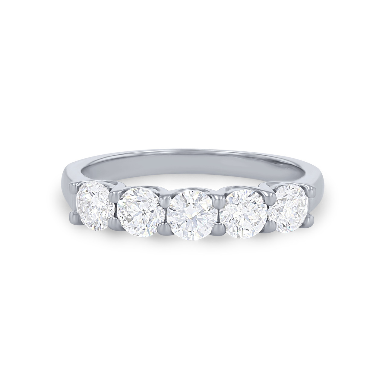 Lattice Five Stone Diamond Wedding Band 0