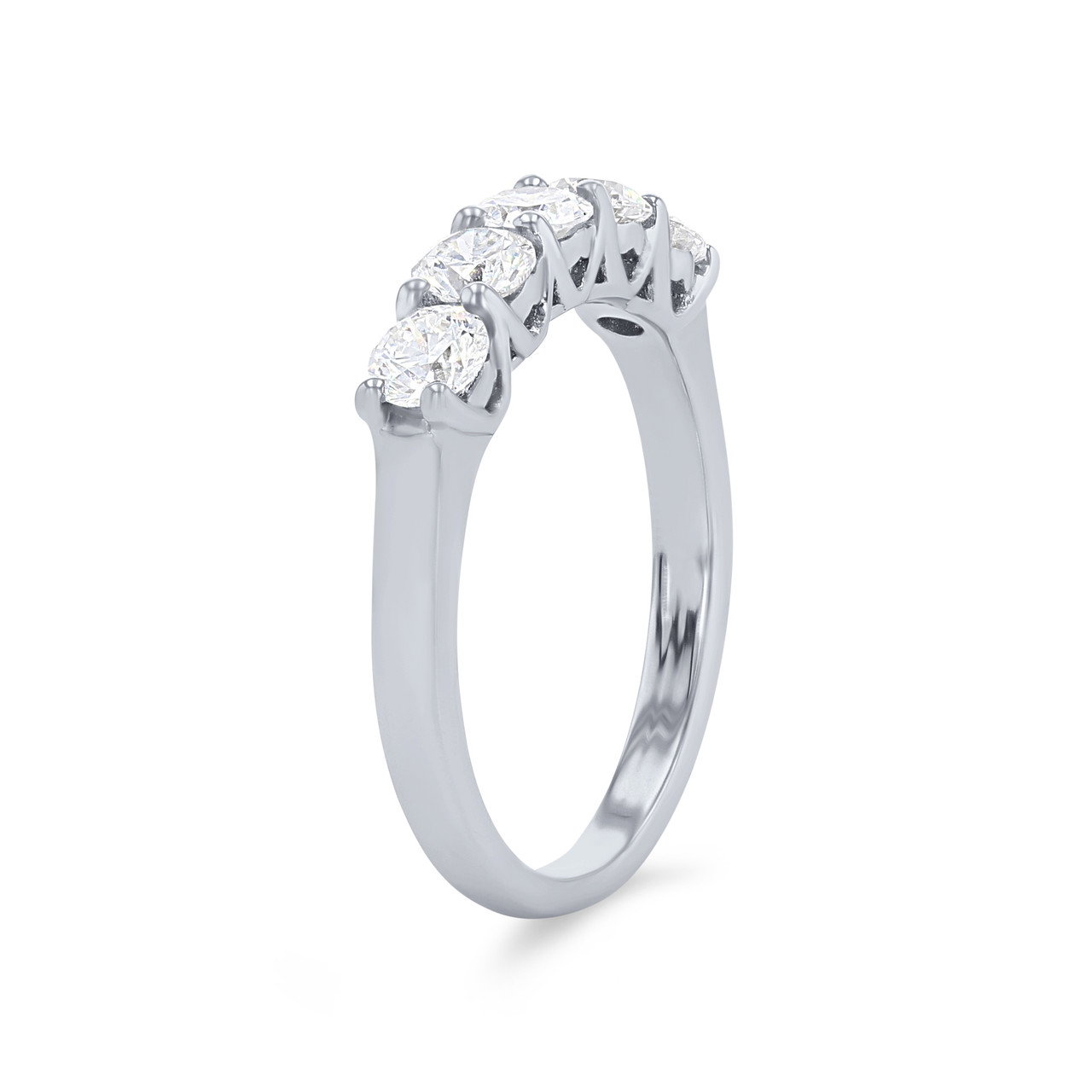 Lattice Five Stone Diamond Wedding Band 1