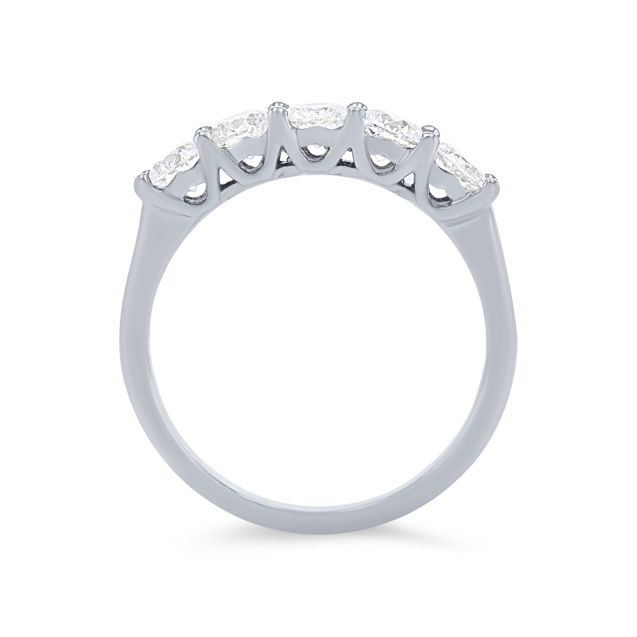 Lattice Five Stone Diamond Wedding Band