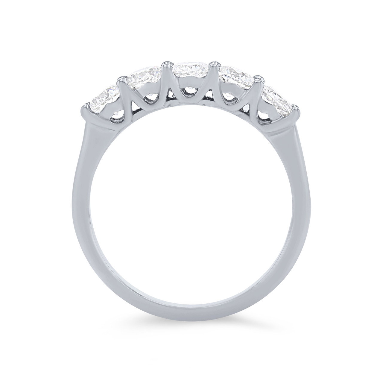 Lattice Five Stone Diamond Wedding Band 2