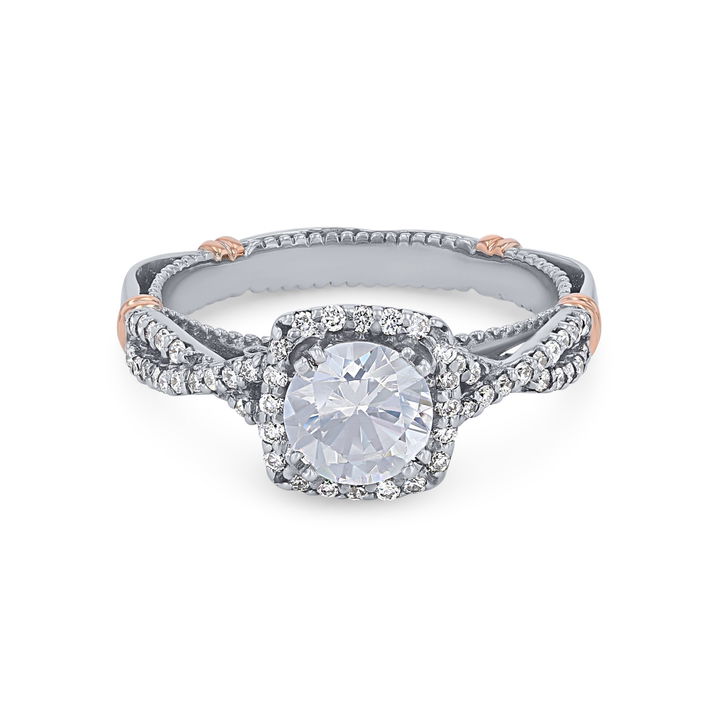 Verragio Parisian Halo Twist Engagement Setting In Rose Gold 14K