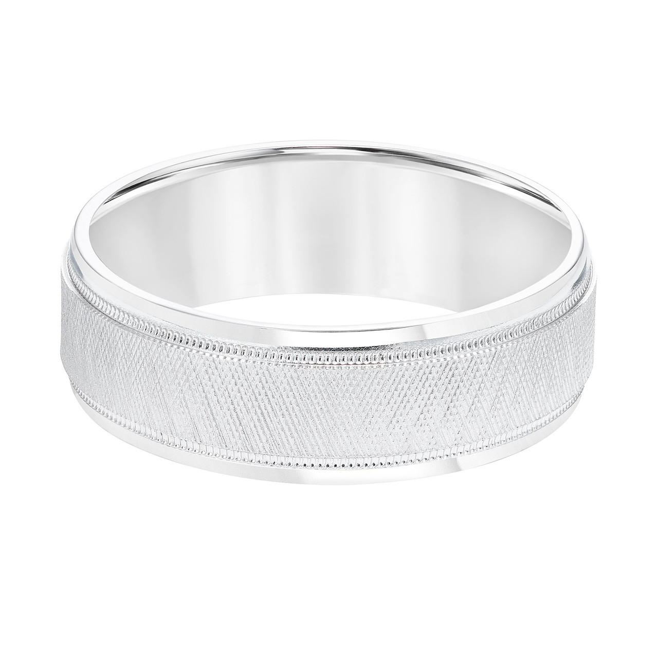 Textured Milgrain Wedding Band 0